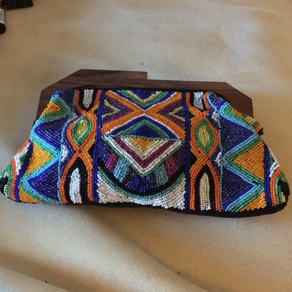 EUC ANTIK CRAFT INCREDIBLY HOT BEADED CLUTCH - Picture 4 of 7